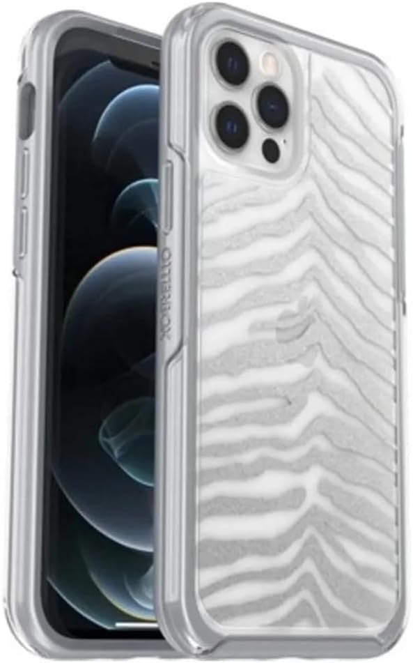 OtterBox iPhone 13 Pro Only - Symmetry Clear Series Case - Zebra Silver - Ultra-Sleek - Wireless Charging Compatible - Raised Edges Protect Camera & Screen - Non-Retail Packaging