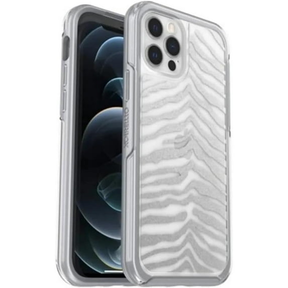 OtterBox iPhone 13 Pro Only - Symmetry Clear Series Case - Zebra Silver - Ultra-Sleek - Wireless Charging Compatible - Raised Edges Protect Camera & Screen - Non-Retail Packaging