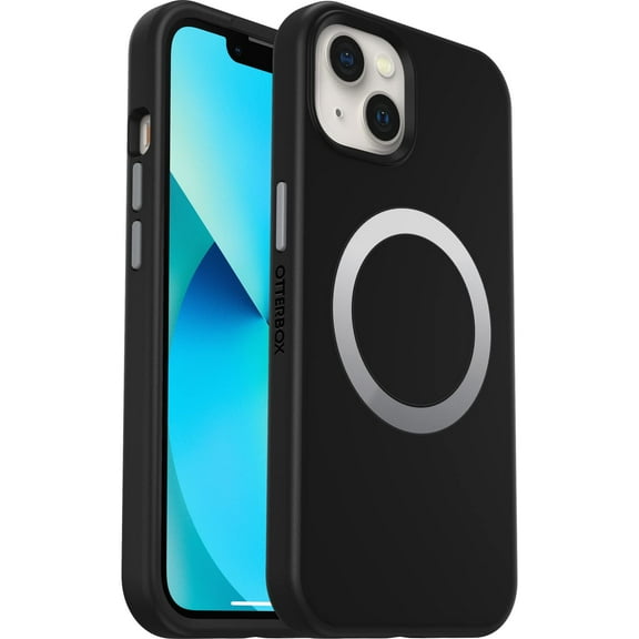 OtterBox iPhone 13 Slim Protective Case - BORRELLY (Black), Ultra-Slim, Grippy Edge, Snaps to MagSafe, Raised Edges