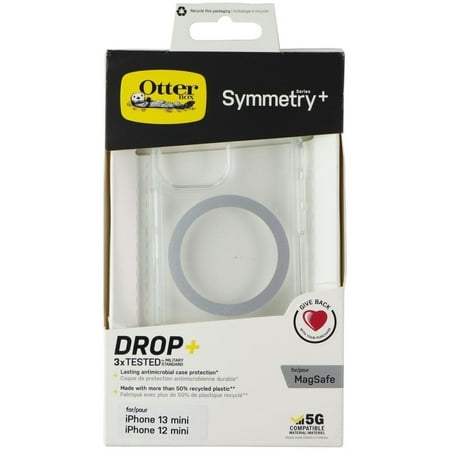 OtterBox - Symmetry Series+ Clear for MagSafe  Soft Shell for Apple iPhone 13 mini and iPhone 12 mini - Clear