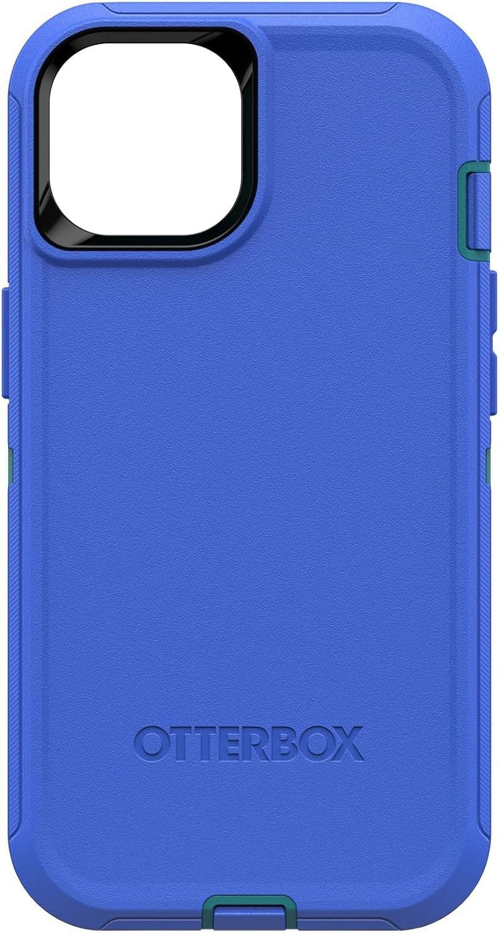 OtterBox Defender Series Cell Phone Case for Apple iPhone 14, Rain Check Blue