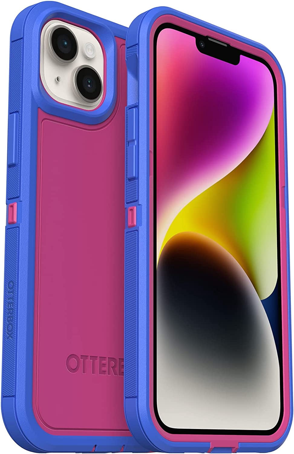 OtterBox iPhone 14 Plus (Only) - Defender Series XT Case - Blooming Lotus (Pink) - screenless - Rugged - Snaps to MagSafe - Lanyard Attachment - Non-Retail Packaging
