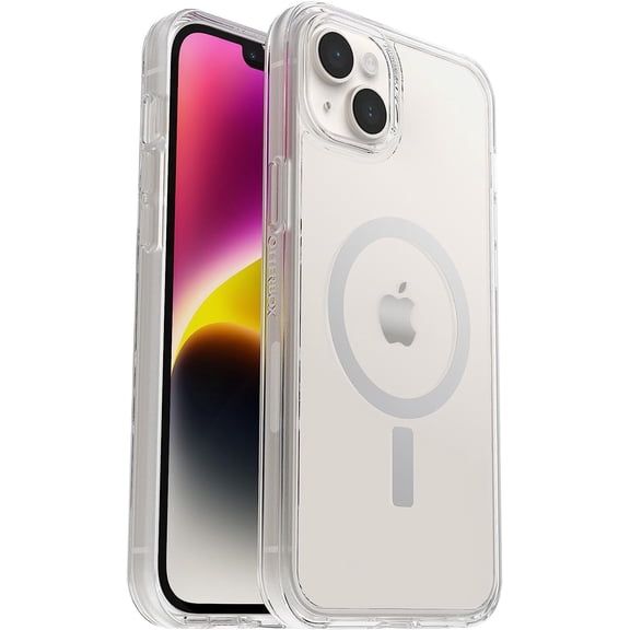 OtterBox iPhone 14 Plus Only - Symmetry Clear Series+ Case - Clear - Ultra-Sleek - Snaps to MagSafe - Raised Edges Protect Camera & Screen - Non-Retail Packaging