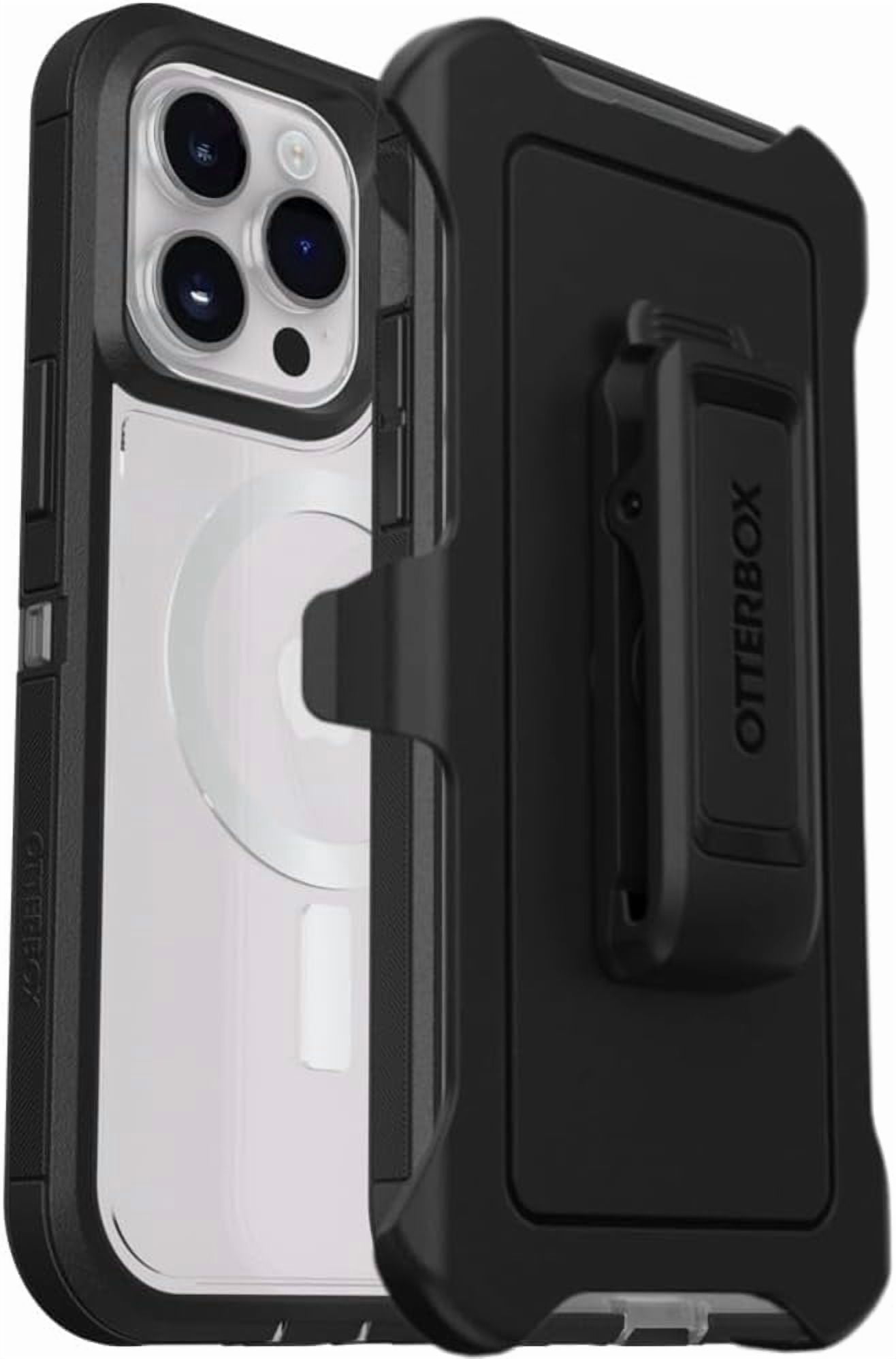OtterBox iPhone 14 Pro Max (Only) Defender Series XT Clear Case, Black Crystal (Clear/Black), Holster Clip Included, Screenless - Rugged, Snaps to MagSafe, Lanyard Attachment, Non-Retail Packaging