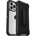 thumbnail image 1 of OtterBox iPhone 14 Pro Max (Only) Defender Series XT Clear Case, Black Crystal (Clear/Black), Holster Clip Included, Screenless - Rugged, Snaps to MagSafe, Lanyard Attachment, Non-Retail Packaging, 1 of 8