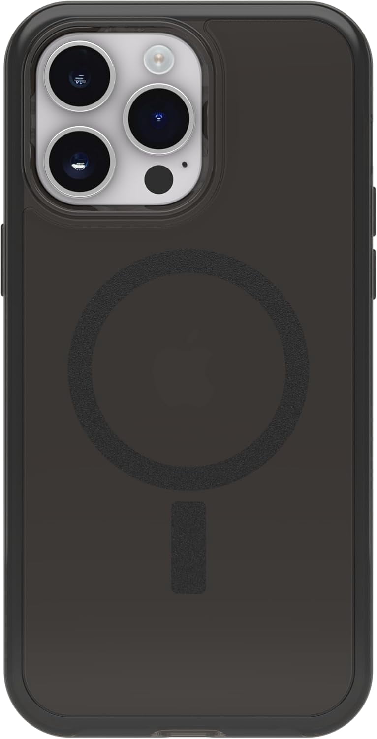 OtterBox iPhone 14 Pro Max (Only) - Symmetry Clear Series+ Case - Translucent Black - Ultra-Sleek - Snaps to MagSafe - Raised Edges Protect Camera & Screen - Non-Retail Packaging