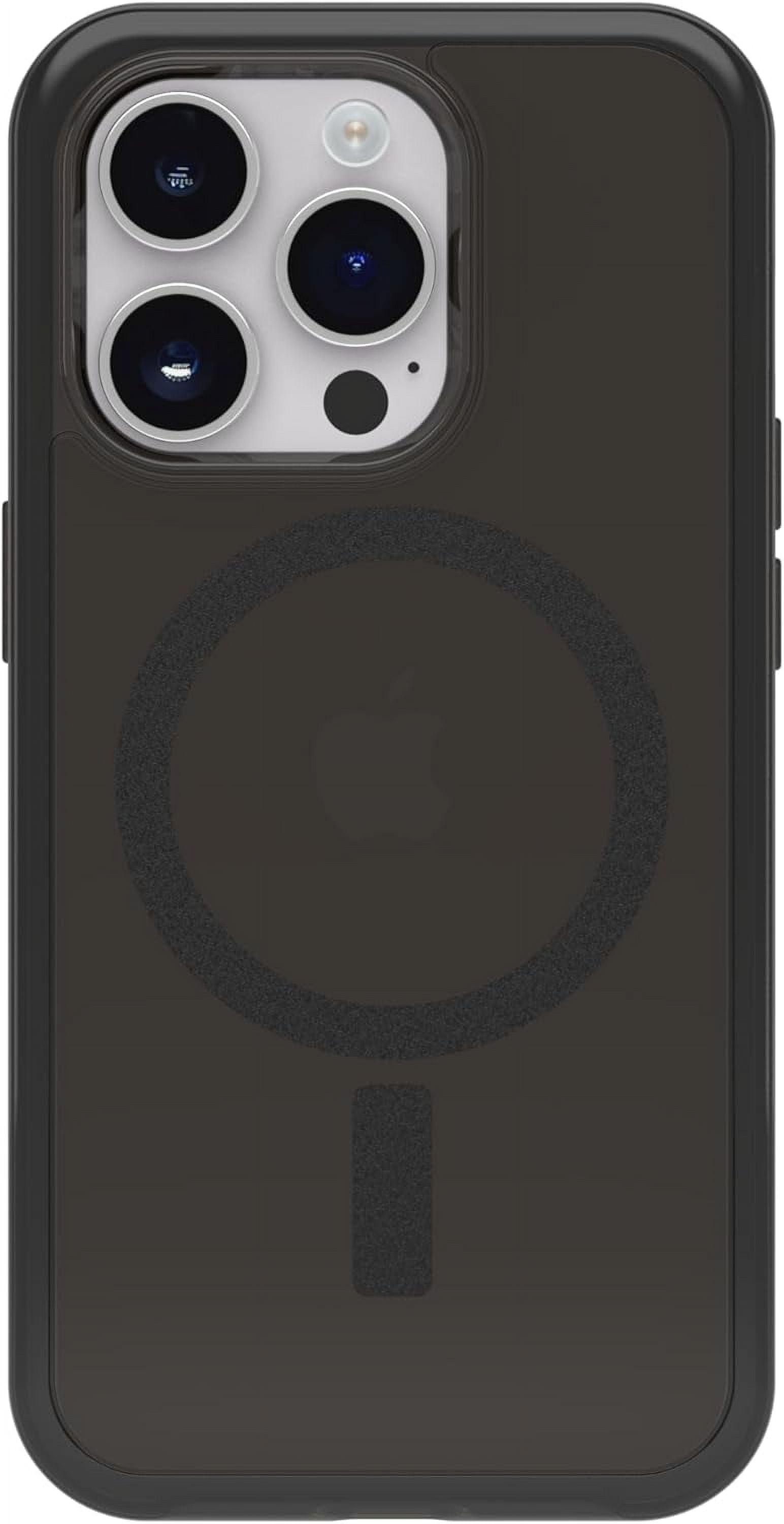 OtterBox iPhone 14 Pro (Only) - Symmetry Clear Series+ Case - Translucent Black - Ultra-Sleek - Snaps to MagSafe - Raised Edges Protect Camera & Screen - Non-Retail Packaging