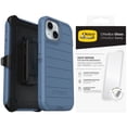 thumbnail image 1 of OtterBox iPhone 15 Only - Defender Series Case - Baby Blue Jeans - with Screen Protector - Rugged & Durable - with Port Protection - Holster Clip Includes - Microbial Defense Protection, 1 of 9