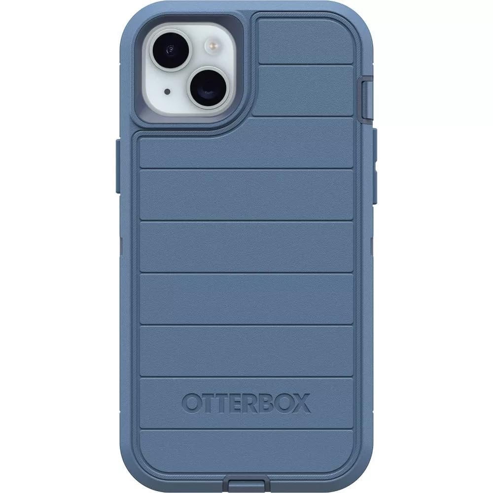 OtterBox iPhone 15 Plus & iPhone 14 Plus Only - Defender Series Case - Baby Blue Jeans Blue - Case Only - Screenless - Rugged & Durable - with Port Protection - Microbial Defense Protection