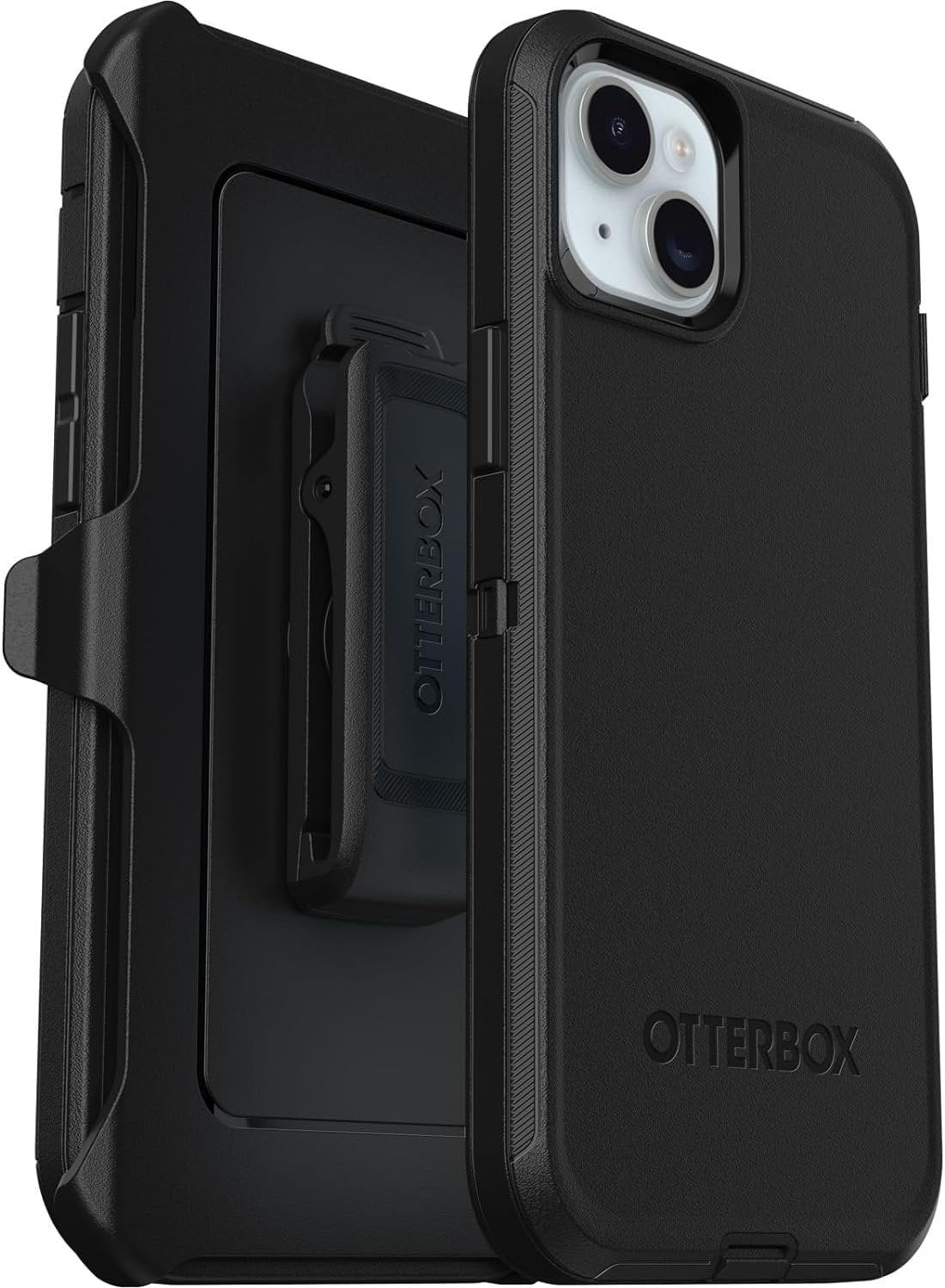 OtterBox iPhone 15 Plus & iPhone 14 Plus Only - Defender Series Case - Black - Screenless - Rugged & Durable - with Port Protection - Holster Clip Includes - Non-Retail Packaging