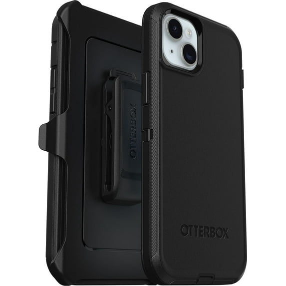 OtterBox iPhone 15 Plus & iPhone 14 Plus Only - Defender Series Case - Black - Screenless - Rugged & Durable - with Port Protection - Holster Clip Includes - Non-Retail Packaging