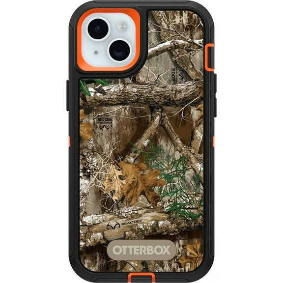 OtterBox iPhone 15 Plus & iPhone 14 Plus Only - Defender Series Case - Realtree Blaze Edge Camo - Case Only - Screenless - Rugged & Durable - with Port Protection - Microbial Defense Protection