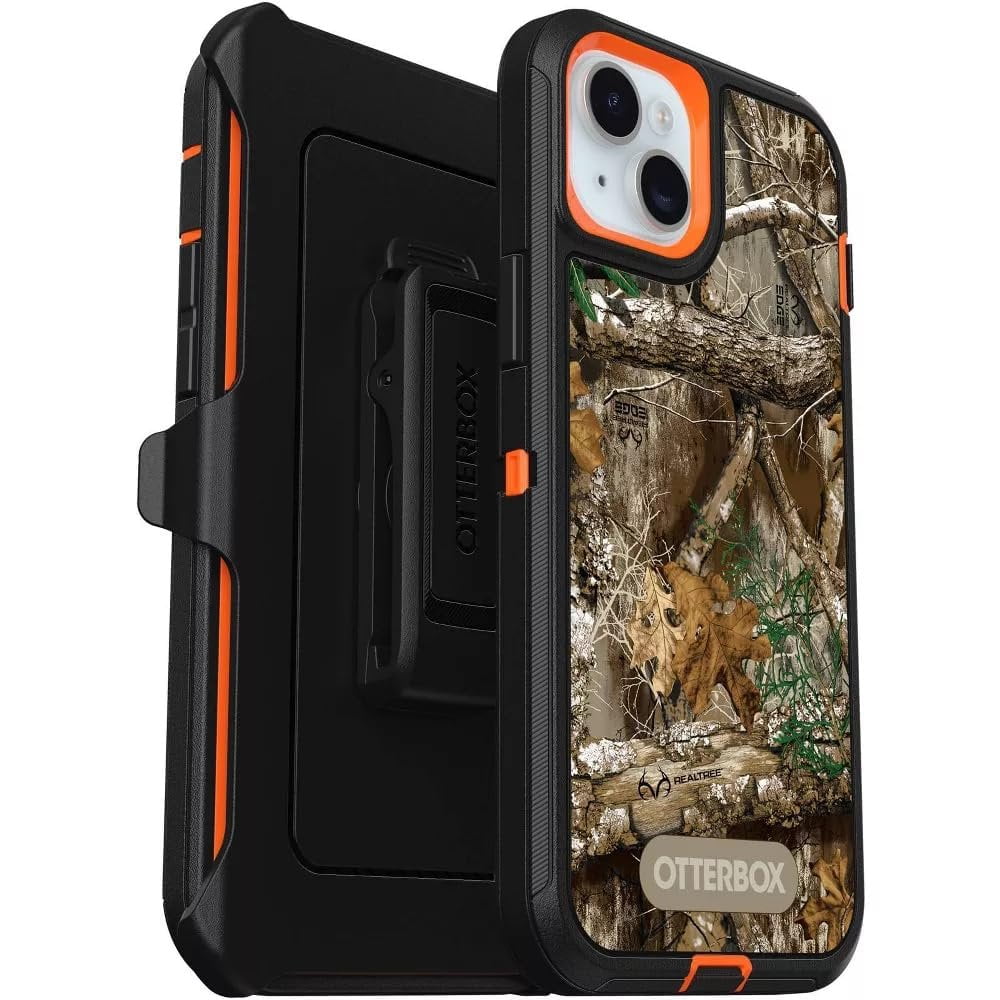 OtterBox iPhone 15 Plus & iPhone 14 Plus Only - Defender Series Case - Realtree Edge Camo - Screenless - Rugged & Durable - with Port Protection - Holster Clip Includes - Non-Retail Packaging