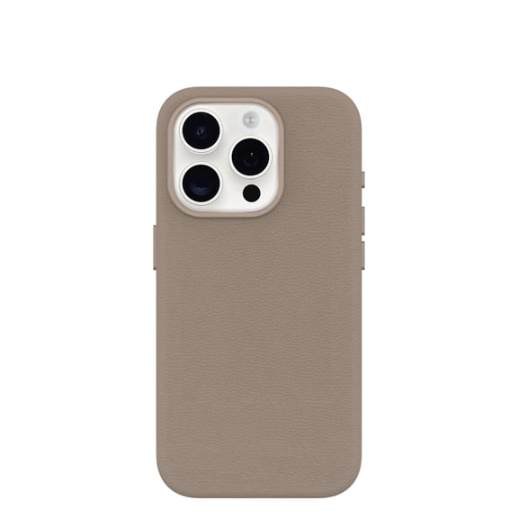 OtterBox iPhone 15 Pro Case with Cactus Leather, MagSafe, 3X Drop Protection (Cottonwood)