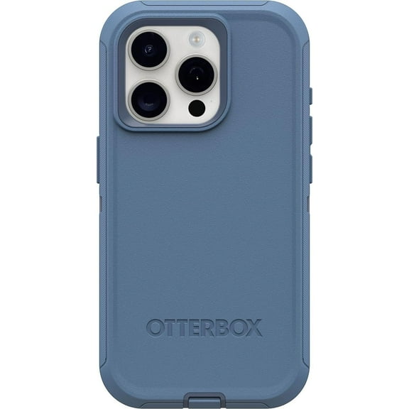 OtterBox iPhone 15 Pro Only - Defender Series Case - Baby Blue Jeans Blue - Case Only - Screenless - Rugged & Durable - with Port Protection - Non-Retail Packaging