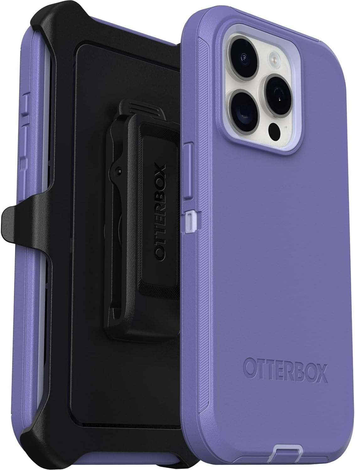 OtterBox iPhone 15 Pro Only - Defender Series Case - Mountain Majesty Purple - Screenless - Rugged & Durable - with Port Protection - Holster Clip Includes - Non-Retail Packaging