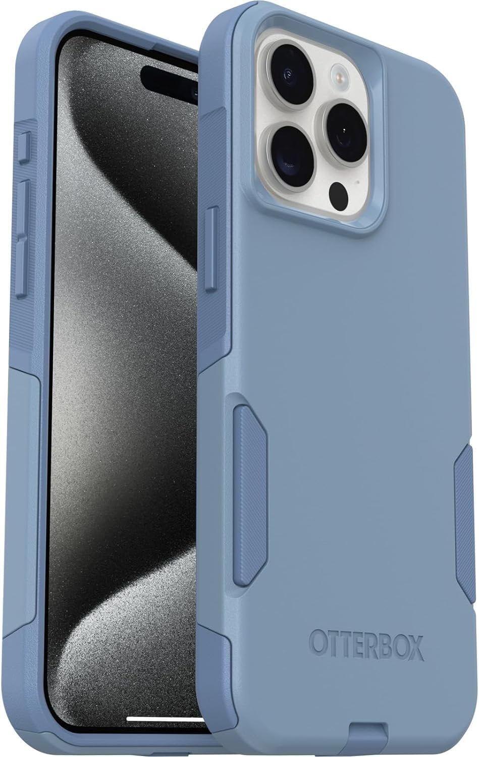 OtterBox iPhone 15 Pro Max Only - Commuter Series Case - Crisp Denim Blue - Slim & Tough - Pocket-Friendly - with Port Protection - Non-Retail Packaging