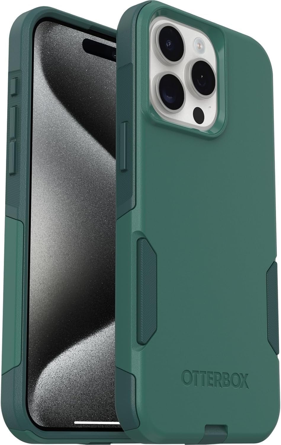 OtterBox iPhone 15 Pro Max Only - Commuter Series Case - Get Your Greens - Slim & Tough - Pocket-Friendly - with Port Protection - Non-Retail Packaging