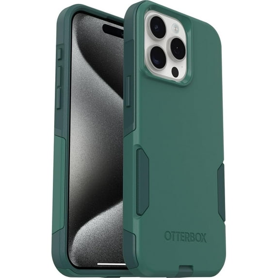 OtterBox iPhone 15 Pro Max Only - Commuter Series Case - Get Your Greens - Slim & Tough - Pocket-Friendly - with Port Protection - Non-Retail Packaging