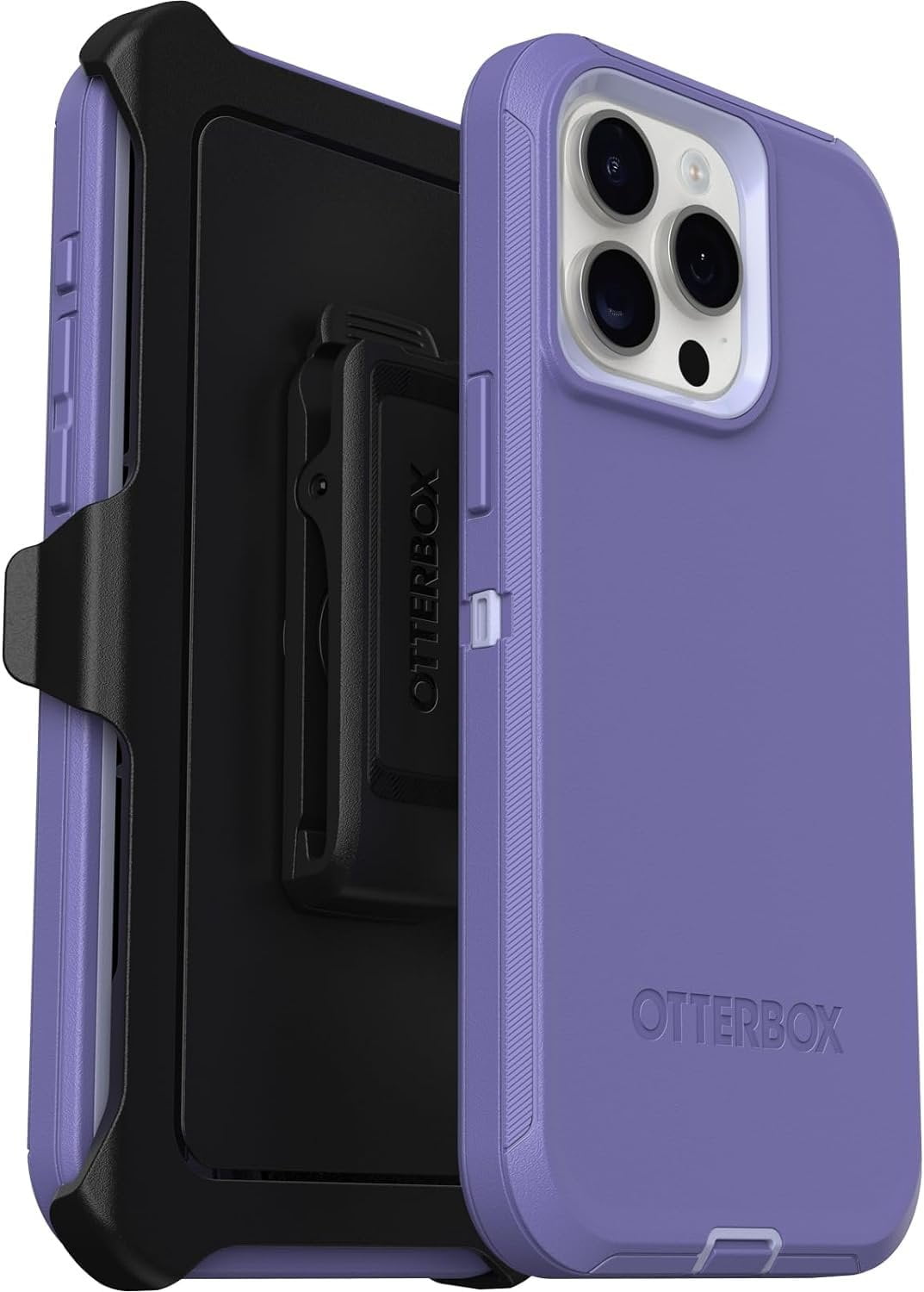 OtterBox iPhone 15 Pro Max Only - Defender Series Case - Mountain Majesty Purple - Screenless - Rugged & Durable - with Port Protection - Holster Clip Includes - Non-Retail Packaging
