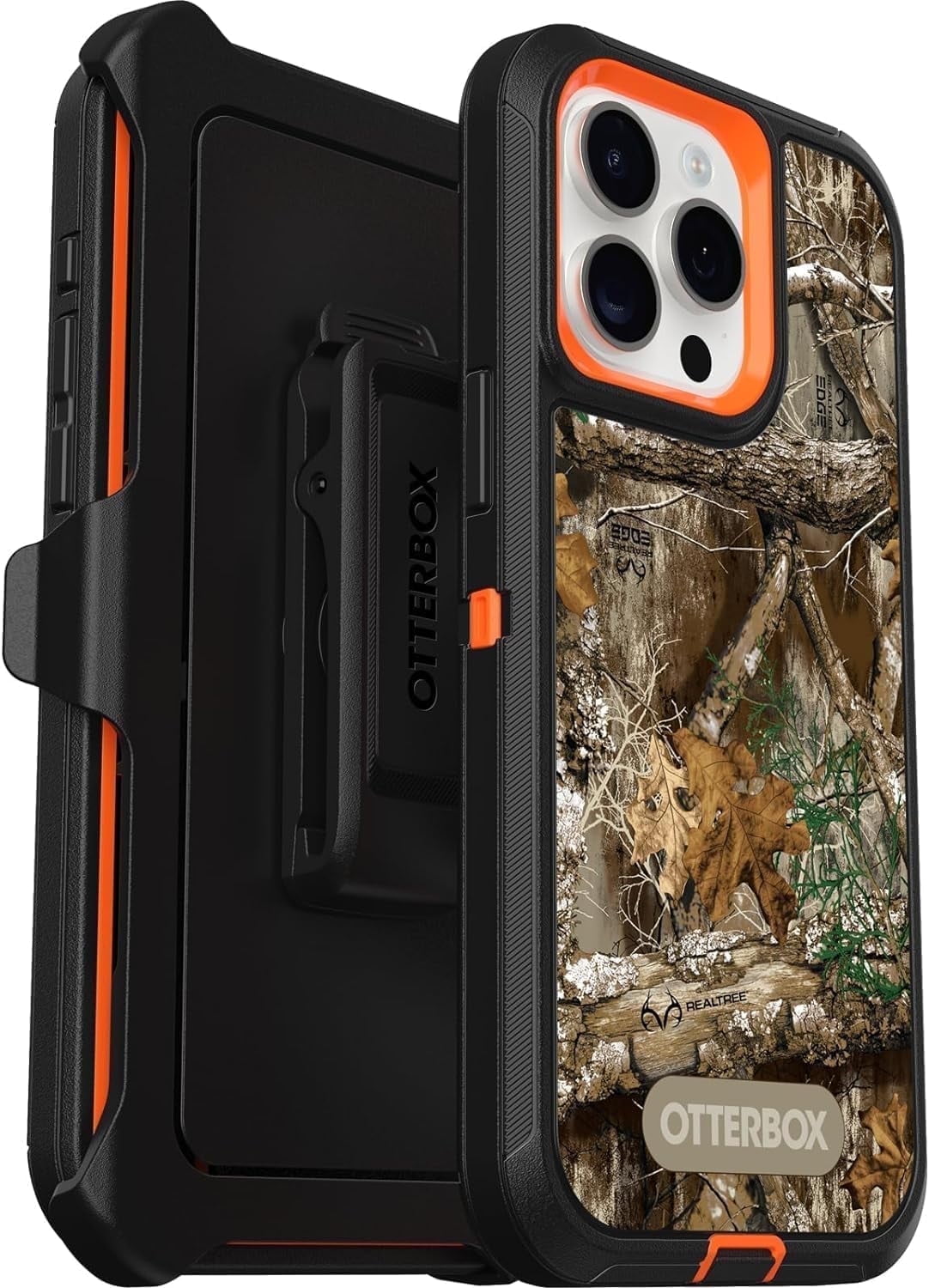 OtterBox iPhone 15 Pro Max (Only - Defender Series Case - Realtree Blaze Edge (Camo) - Screenless - Rugged & Durable - with Port Protection - Holster Clip Includes - Non-Retail Packaging