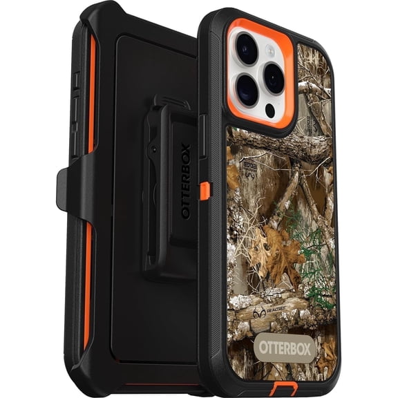OtterBox iPhone 15 Pro Max (Only - Defender Series Case - Realtree Blaze Edge (Camo) - Screenless - Rugged & Durable - with Port Protection - Holster Clip Includes - Non-Retail Packaging