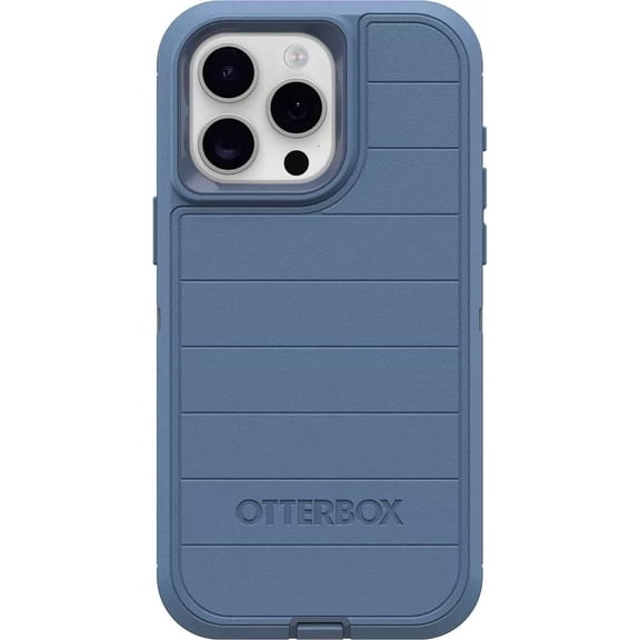 OtterBox iPhone 15 Pro Max (Only) - Defender Series Pro Case - Baby Blue Jeans (Blue) - Case Only - Screenless - Rugged & Durable - with Port Protection