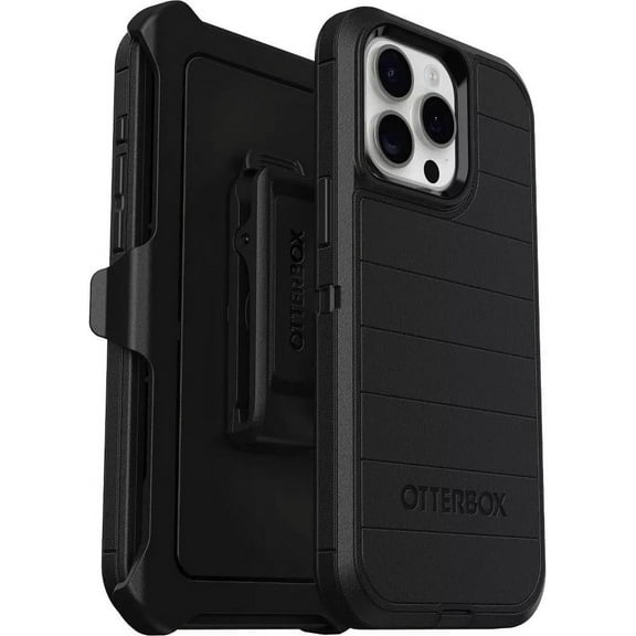 OtterBox iPhone 15 Pro Max (Only) - Defender Series Pro Case - Black - Screenless - Rugged & Durable - with Port Protection - Holster Clip Includes