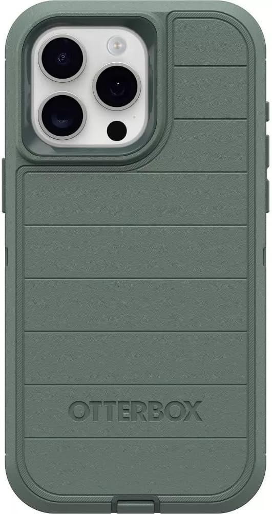OtterBox iPhone 15 Pro Max (Only) - Defender Series Pro Case - Forest Ranger (Green) - Case Only - Screenless - Rugged & Durable - with Port Protection