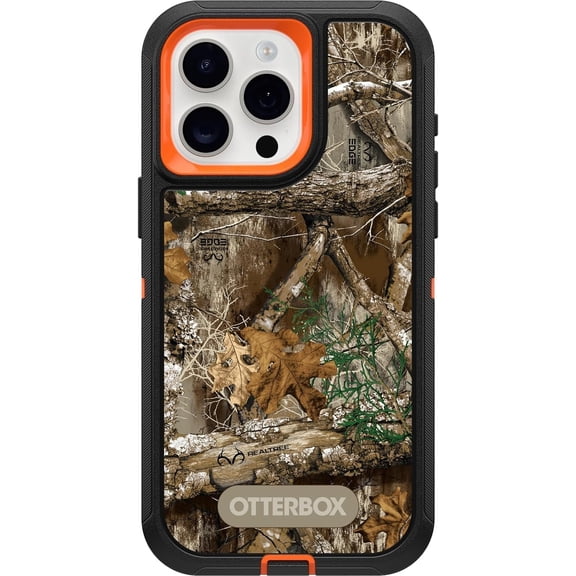 OtterBox iPhone 15 Pro Max (Only) - Defender Series Pro Case - Realtree Blaze Edge (Camo) - Case Only - Screenless - Rugged & Durable - with Port Protection