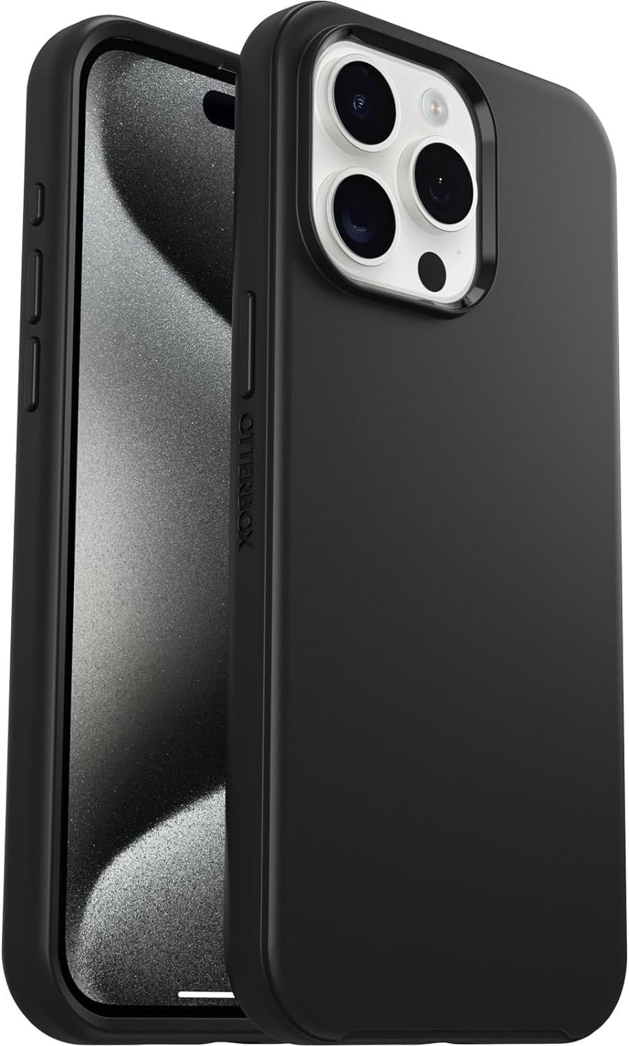 OtterBox iPhone 15 Pro Max Only - Symmetry Series Case - Black - Ultra-Sleek - Wireless Charging Compatible - Raised Edges Protect Camera & Screen - Non-Retail Packaging