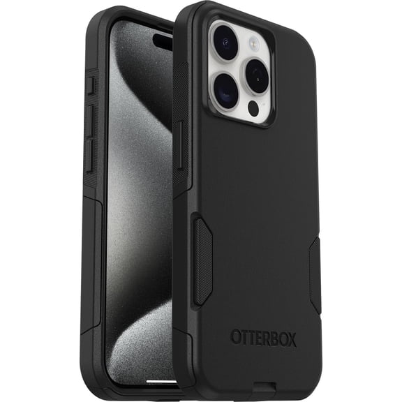 OtterBox iPhone 15 Pro Only - Commuter Series Case - Black - Slim & Tough - Pocket-Friendly - with Port Protection - Non-Retail Packaging