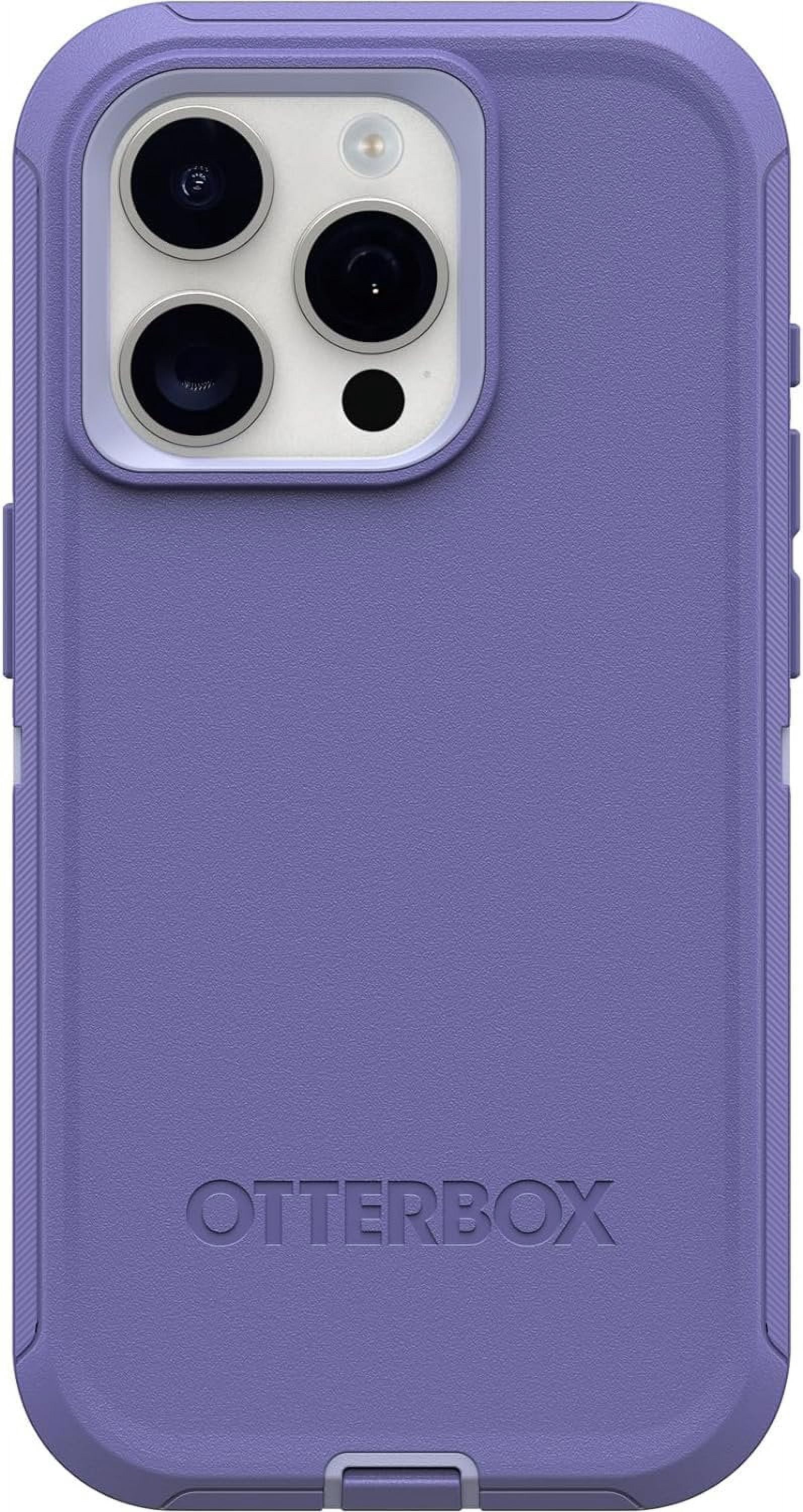 OtterBox iPhone 15 Pro Only - Defender Series Case - Mountain Majesty Purple - Case Only - Screenless - Rugged & Durable - with Port Protection - Non-Retail Packaging