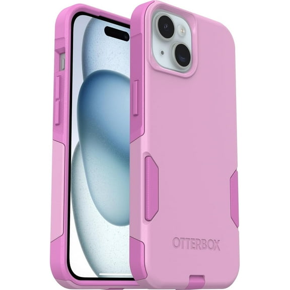 OtterBox iPhone 15, iPhone 14, & iPhone 13 Only - Commuter Series Case - Run Wildflower Pink - Slim & Tough - Pocket-Friendly - with Port Protection - Non-Retail Packaging