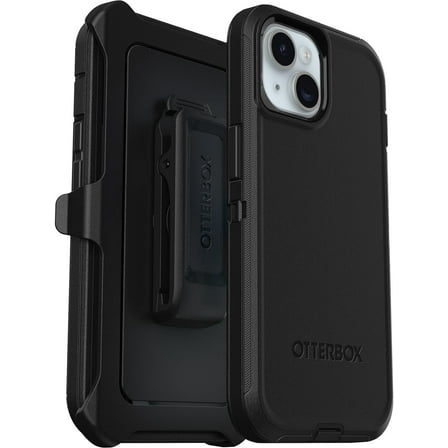 OtterBox iPhone 15, iPhone 14, & iPhone 13 Only - Defender Series Case - Black - Screenless - Rugged & Durable - with Port Protection - Holster Clip Includes - Non-Retail Packaging