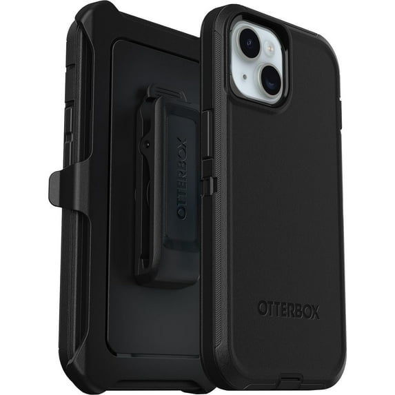 OtterBox iPhone 15, iPhone 14, & iPhone 13 Only - Defender Series Case - Black - Screenless - Rugged & Durable - with Port Protection - Holster Clip Includes - Non-Retail Packaging
