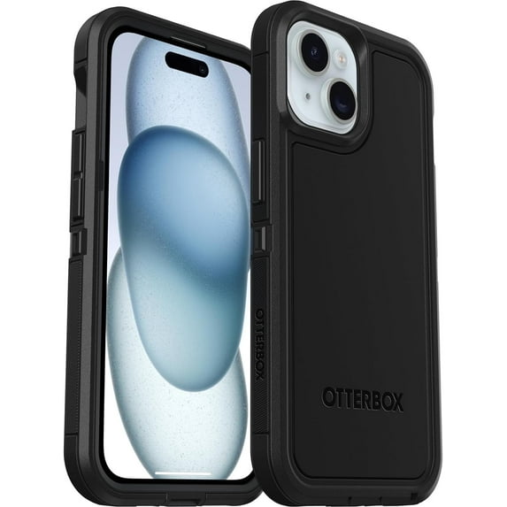 OtterBox iPhone 15, iPhone 14 & iPhone 13 Only - Defender Series XT Case - Black - Screenless - Rugged - Lanyard Attachment - Microbial Defense Protection - Non-Retail Packaging