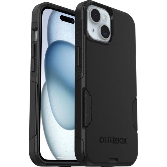 OtterBox iPhone 15, iPhone 14, & iPhone 13 (Only) - Commuter Series Case - Black - Slim & Tough - Pocket-Friendly - with Port Protection - Non-Retail Packaging