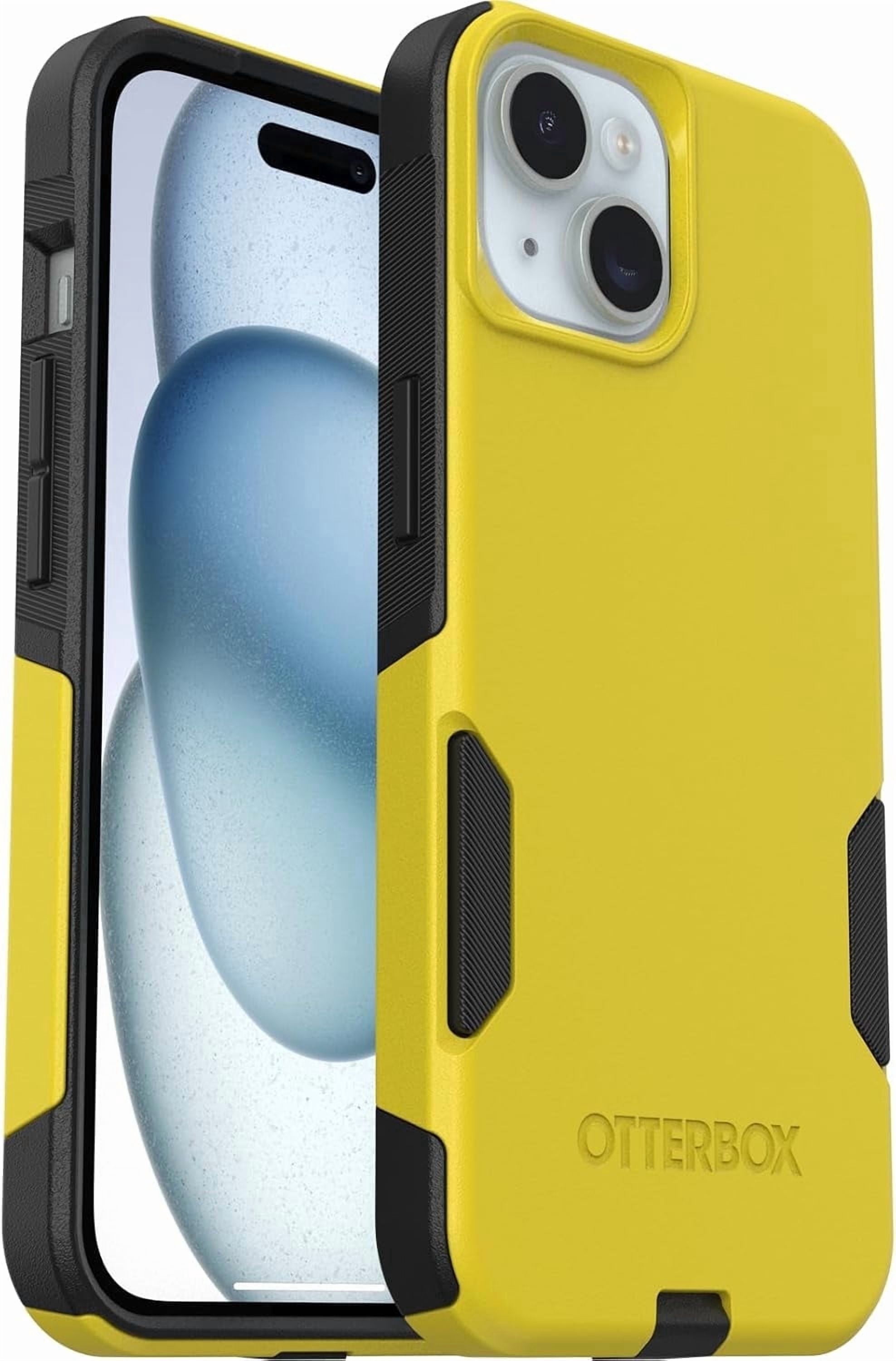 OtterBox iPhone 15, iPhone 14, & iPhone 13 (Only) - Commuter Series Case - Black & Yellow - Slim & Tough - Pocket-Friendly - with Port Protection - Non-Retail Packaging