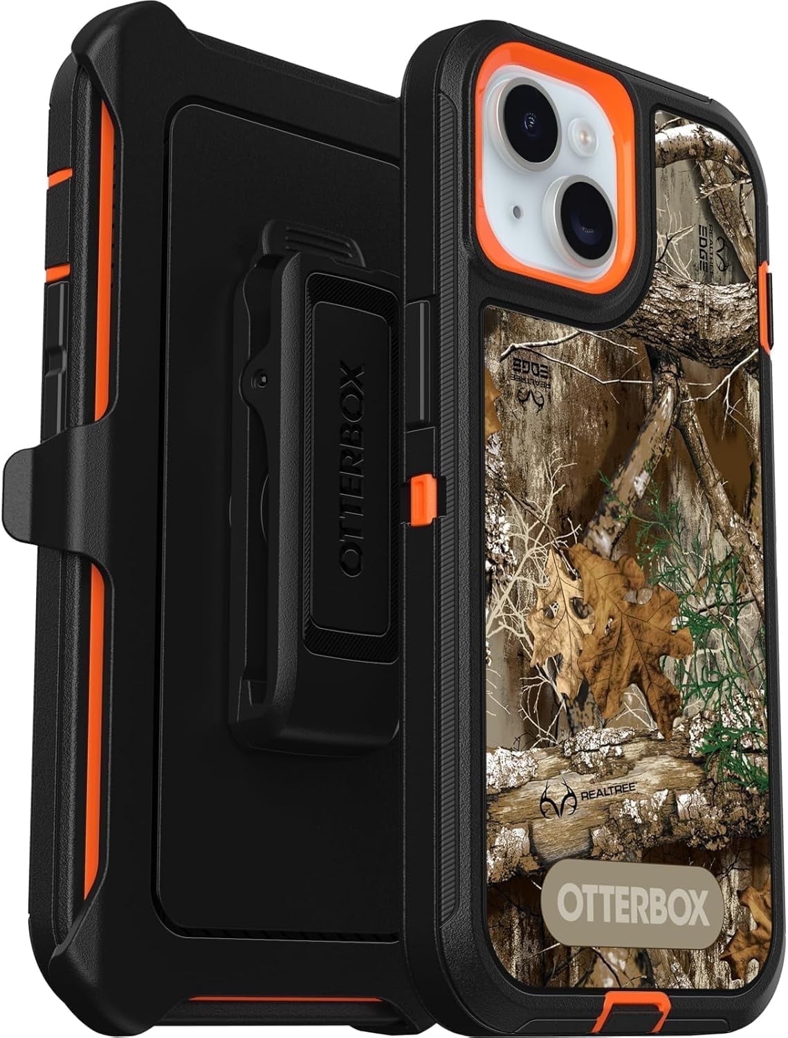 OtterBox iPhone 15, iPhone 14, & iPhone 13 (Only) - Defender Series Case - Realtree Blaze Edge (Camo) - Screenless - Rugged & Durable - with Port Protection - Holster Clip Includes