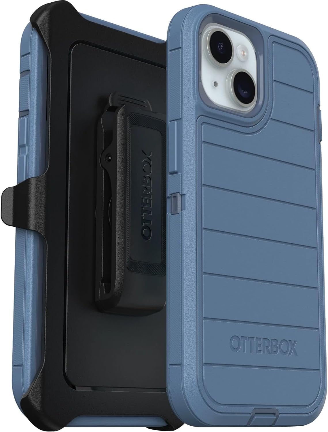OtterBox iPhone 15, iPhone 14, & iPhone 13 (Only) Defender Series Pro Case - Baby Blue Jeans (Blue) - Screenless - Rugged & Durable - with Port Protection - Holster Clip Includes - Non-Retail Packagi