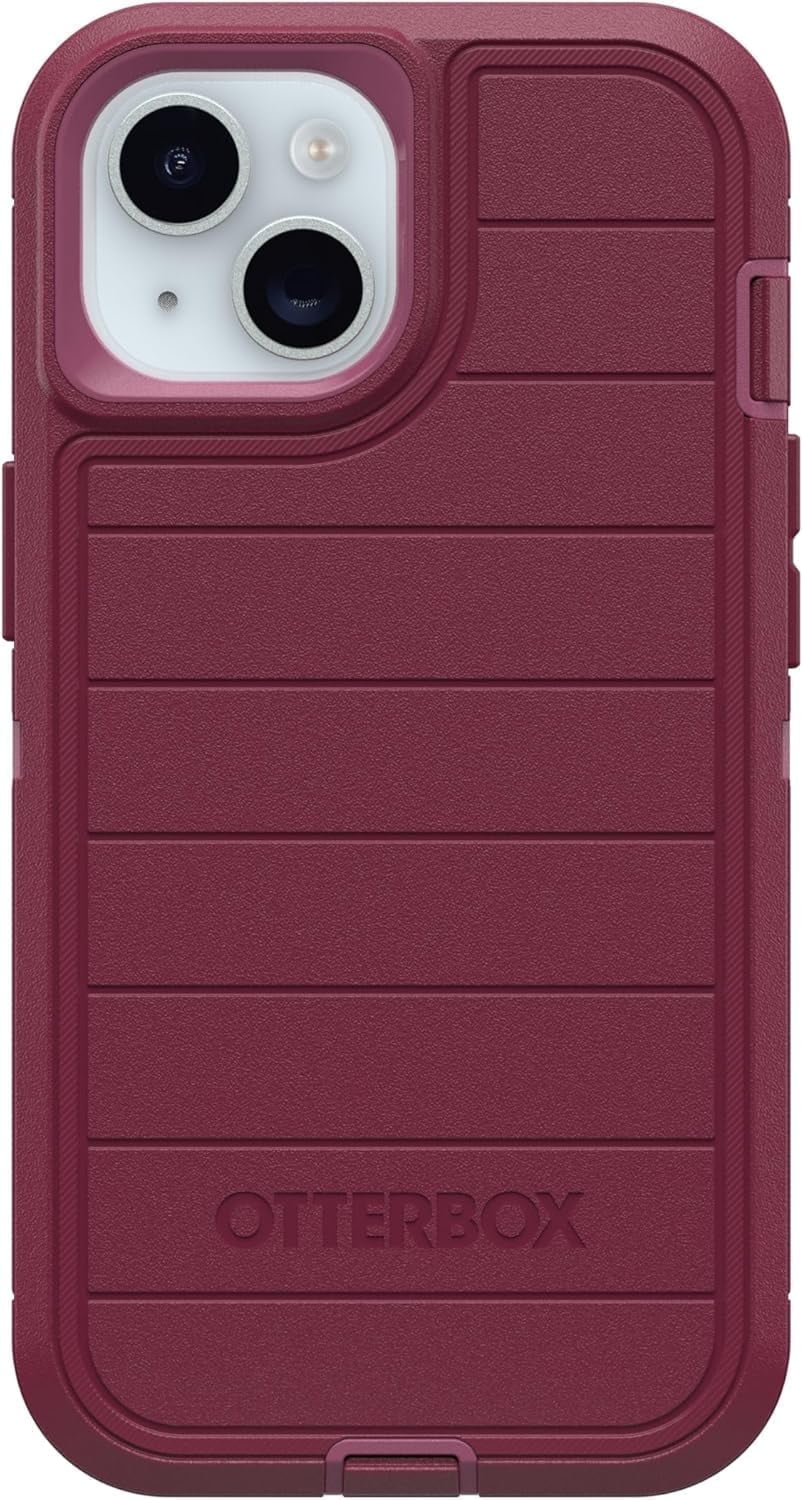 OtterBox iPhone 15, iPhone 14, & iPhone 13 (Only) - Defender Series Pro Case - Foxberry (Pink) - Case Only - Rugged & Durable - with Port Protection