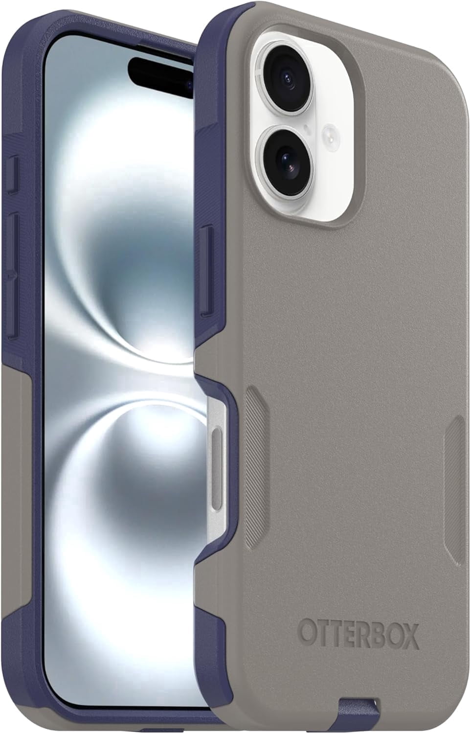 OtterBox iPhone 16 (Only) - Commuter Series MagSafe Case - Fogbound Blue (Grey & Blue) - Built-in Magnets - Slim & Tough - Pocket-Friendly - with Port Protection