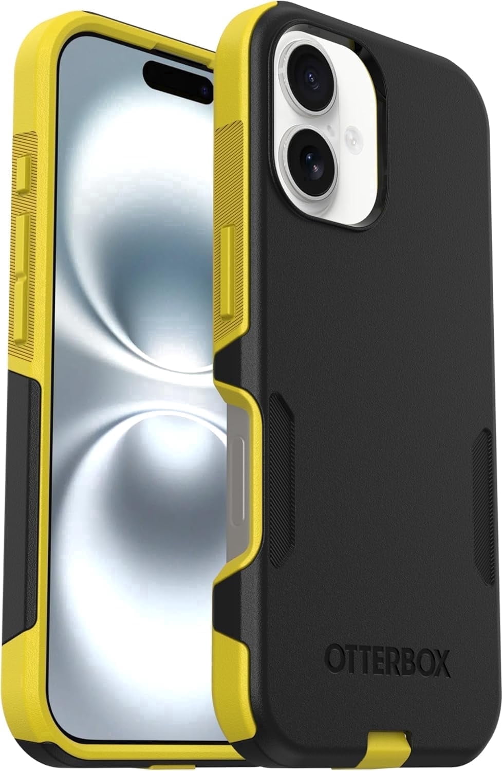 OtterBox iPhone 16 (Only) - Commuter Series MagSafe Case - Night (Black & Yellow) - Built-in Magnets - Slim & Tough - Pocket-Friendly - with Port Protection - Non-Retail Packaging