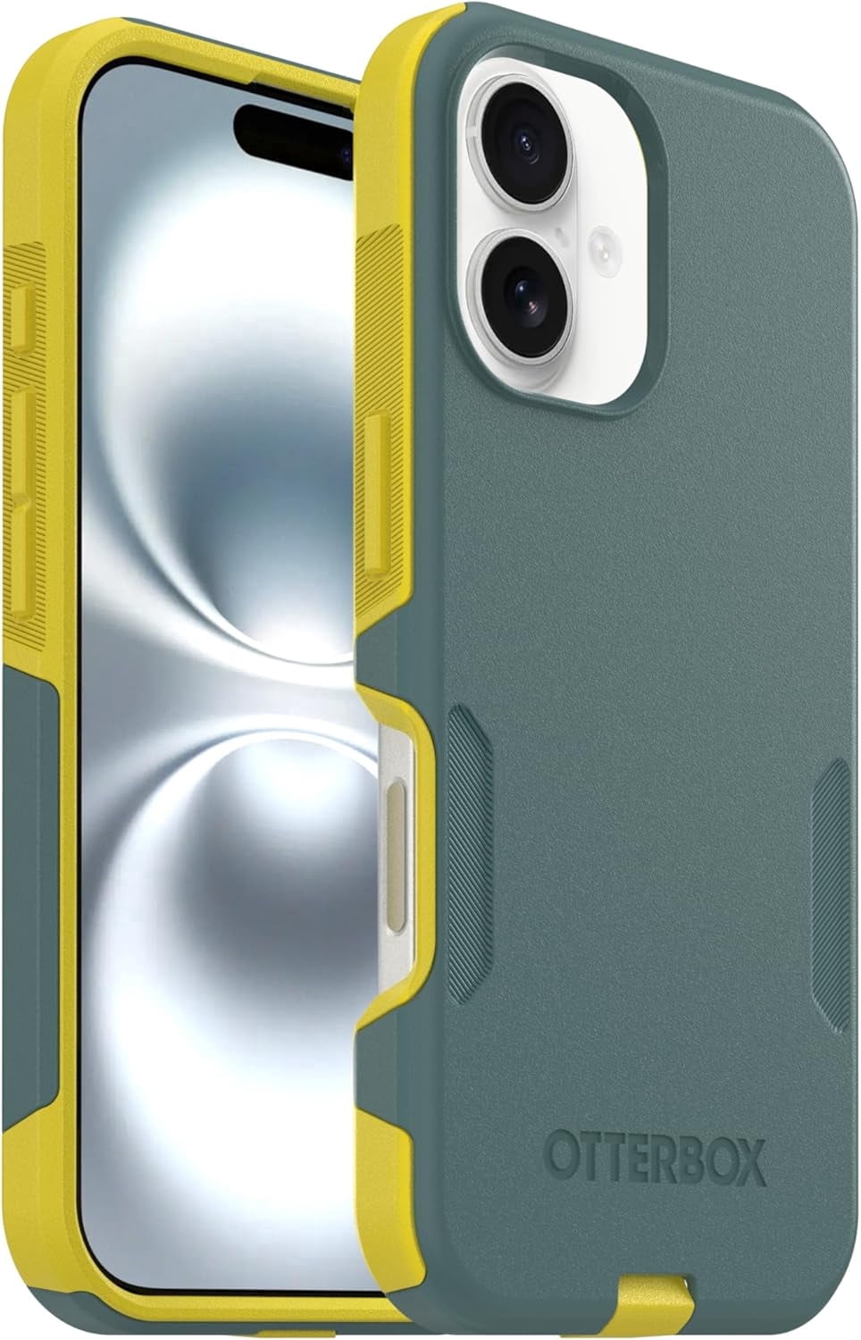 OtterBox iPhone 16 (Only) - Commuter Series MagSafe Case - Ocean Sunrise (Green & Yellow) - Built-in Magnets - Slim & Tough - Pocket-Friendly - with Port Protection