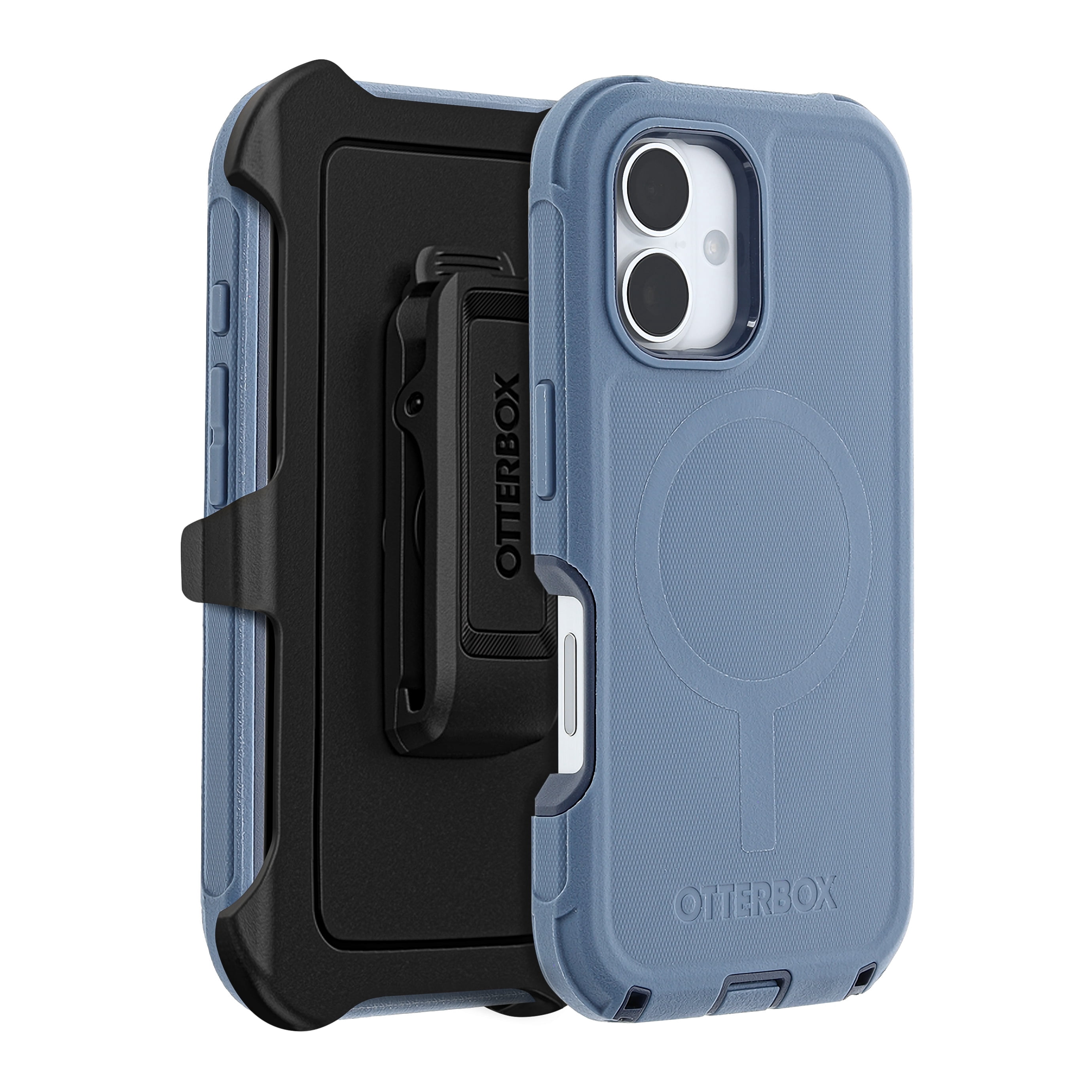OtterBox iPhone 16 (Only) - Defender Series MagSafe Case - Baby Blue Jeans (Blue) - Holster Clip Included - Built-in Magnets - Screenless - Rugged & Durable - with Port Protection - Non-Retail Packag