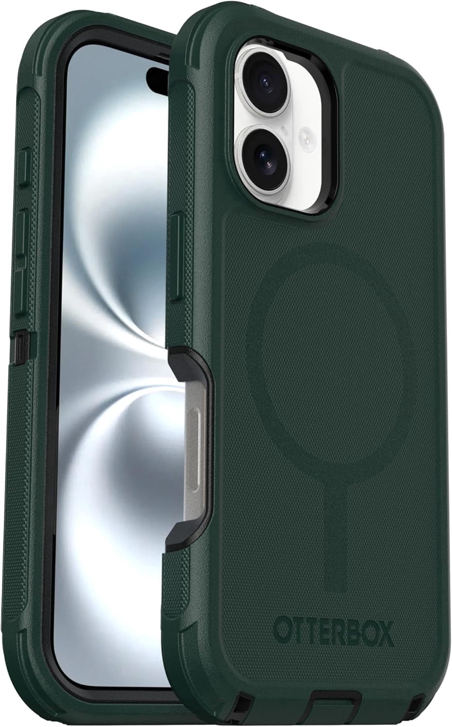 OtterBox iPhone 16 (Only) - Defender Series MagSafe Case - Cinder Cashew (Green & Black) - Case Only - Built-in Magnets - Screenless - Rugged & Durable - with Port Protection - Non-Retail Packaging