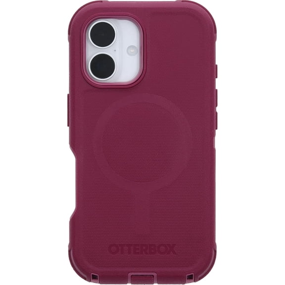 OtterBox iPhone 16 (Only) - Defender Series MagSafe Case - Foxberry (Pink) - Case Only - Built-in Magnets - Screenless - Rugged & Durable - with Port Protection - Non-Retail Packaging