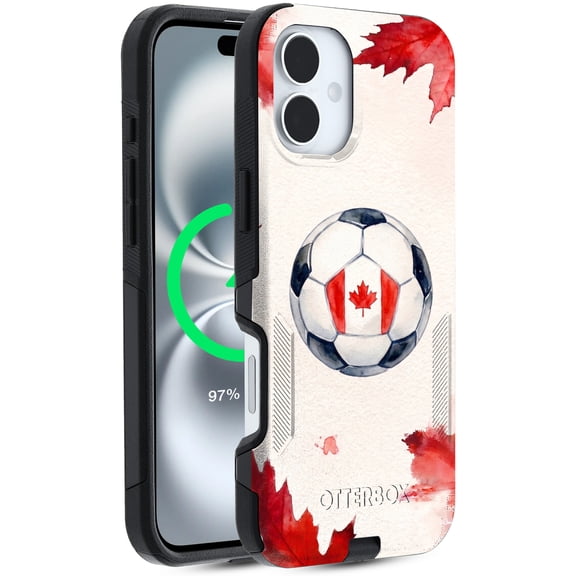 OtterBox Commuter Series iPhone 16 Plus Case, Shockproof MagSafe Compatible, Canada Soccer Design