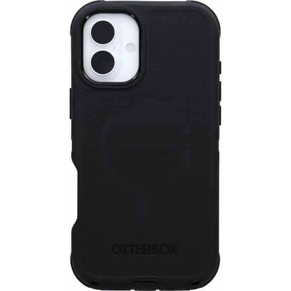 OtterBox iPhone 16 Plus (Only) - Defender Series MagSafe Case - Black - Case Only - Built-in Magnets - Screenless - Rugged & Durable - with Port Protection - Non-Retail Packaging